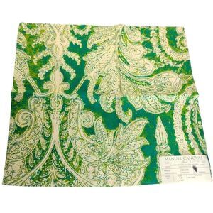 Manuel Canova Fabric Sample Remnant Grasse Emeraude 100% Linen 17 1/2" x 15 1/2"